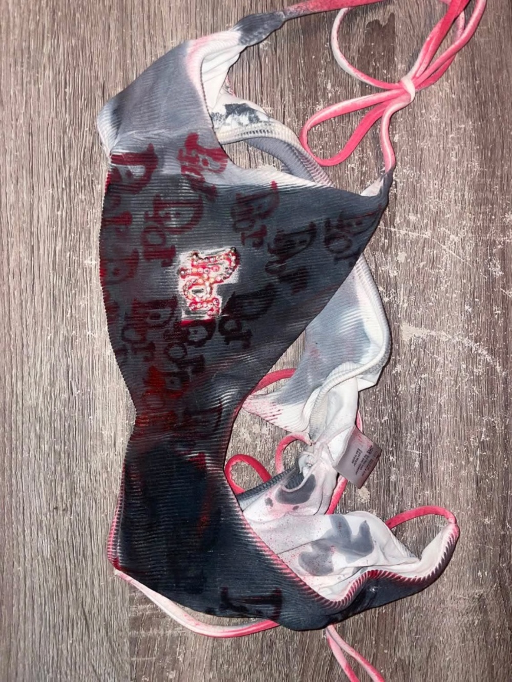 Custom hand painted Christian Dior bra